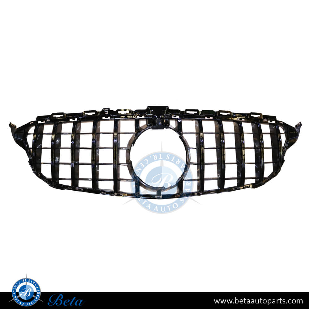 Radiator Grille with Camera Hole GT Look All Black for Mercedes C-Class W205 2015-2018 models, Part Number 2058882A23 Radiator Grille with Camera Hole GT Look All Black for Mercedes C-Class W205 2015-2018 models, Part Number 2058882A23